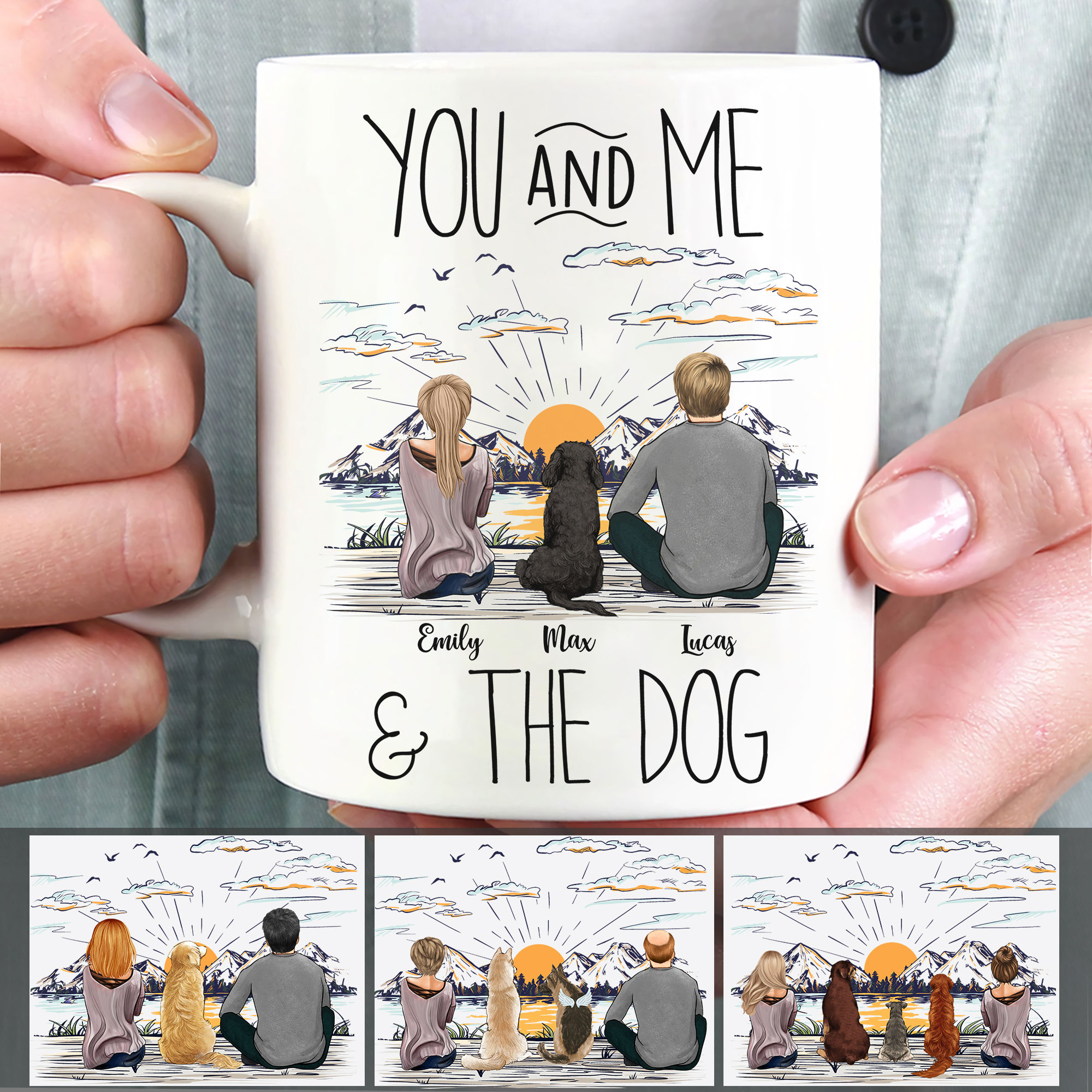Gossby Personalized Couple Mug - Dog Lovers Gift - You And Me & The Dog