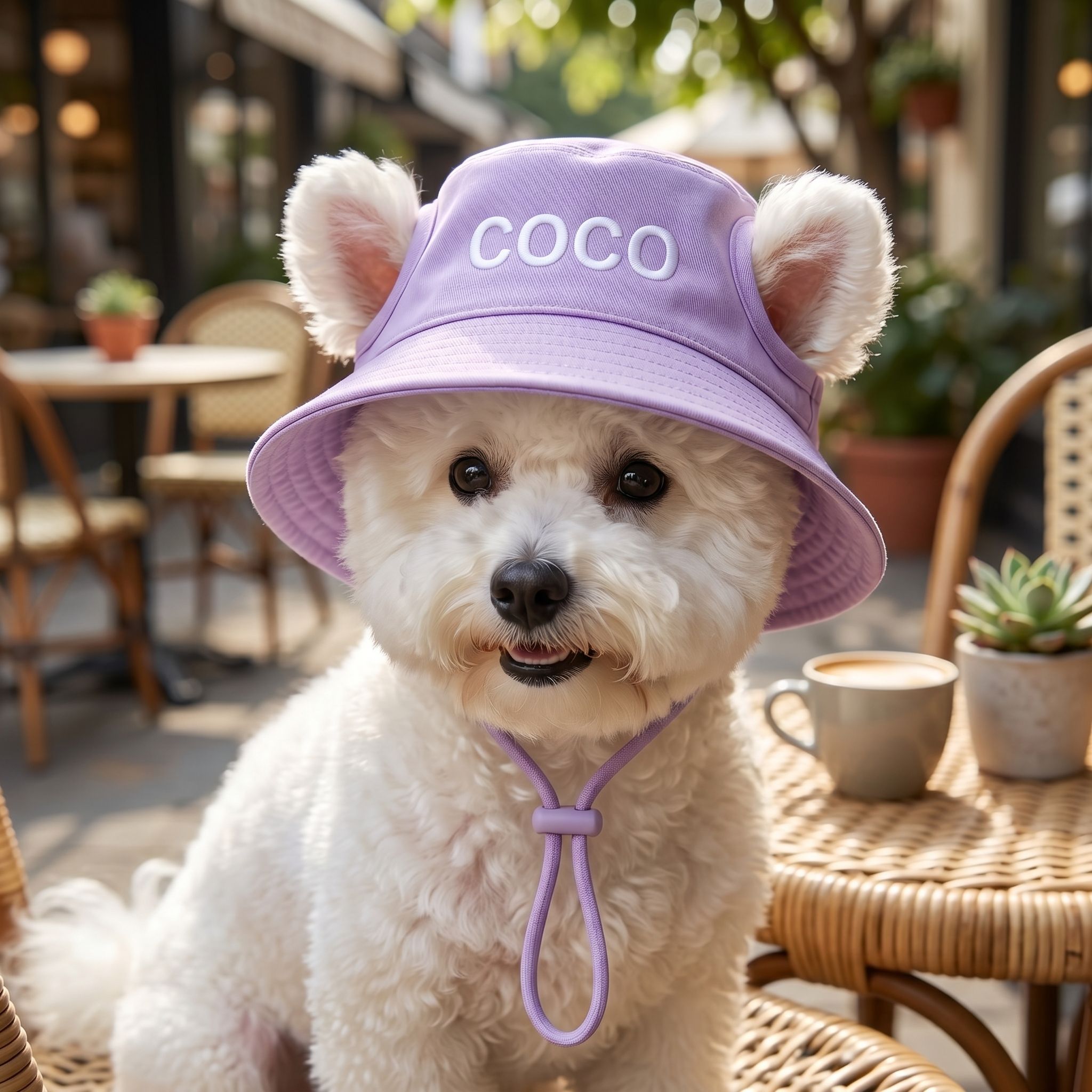 Dog Hat - Embroidered Name Bucket Hat for Dogs with Ear holes,Gifts for Dogs - Personalized Dog bucket hat Crown