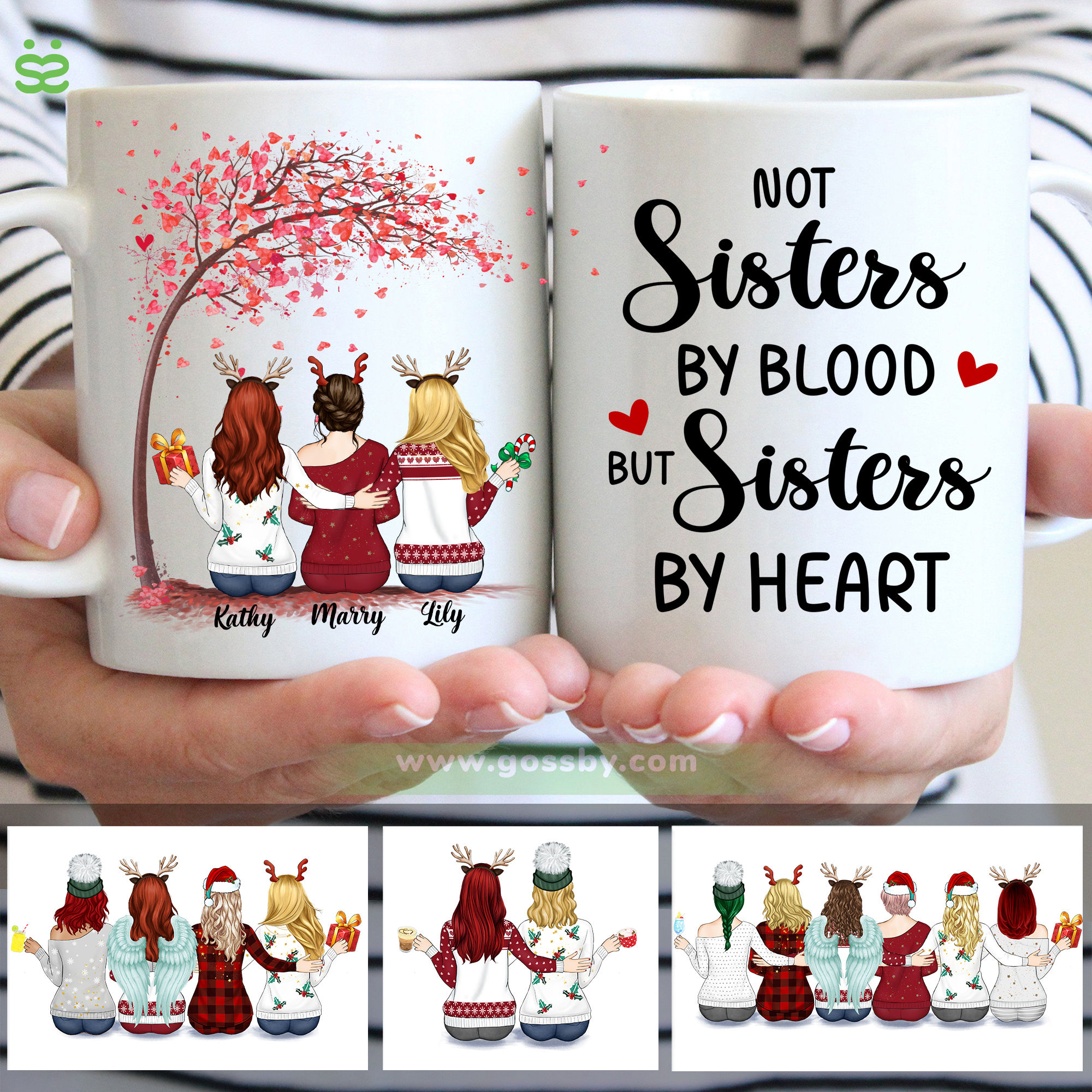 Girls Mug - Not Sisters by blood but Sisters by heart (DP) - Personalized Mug