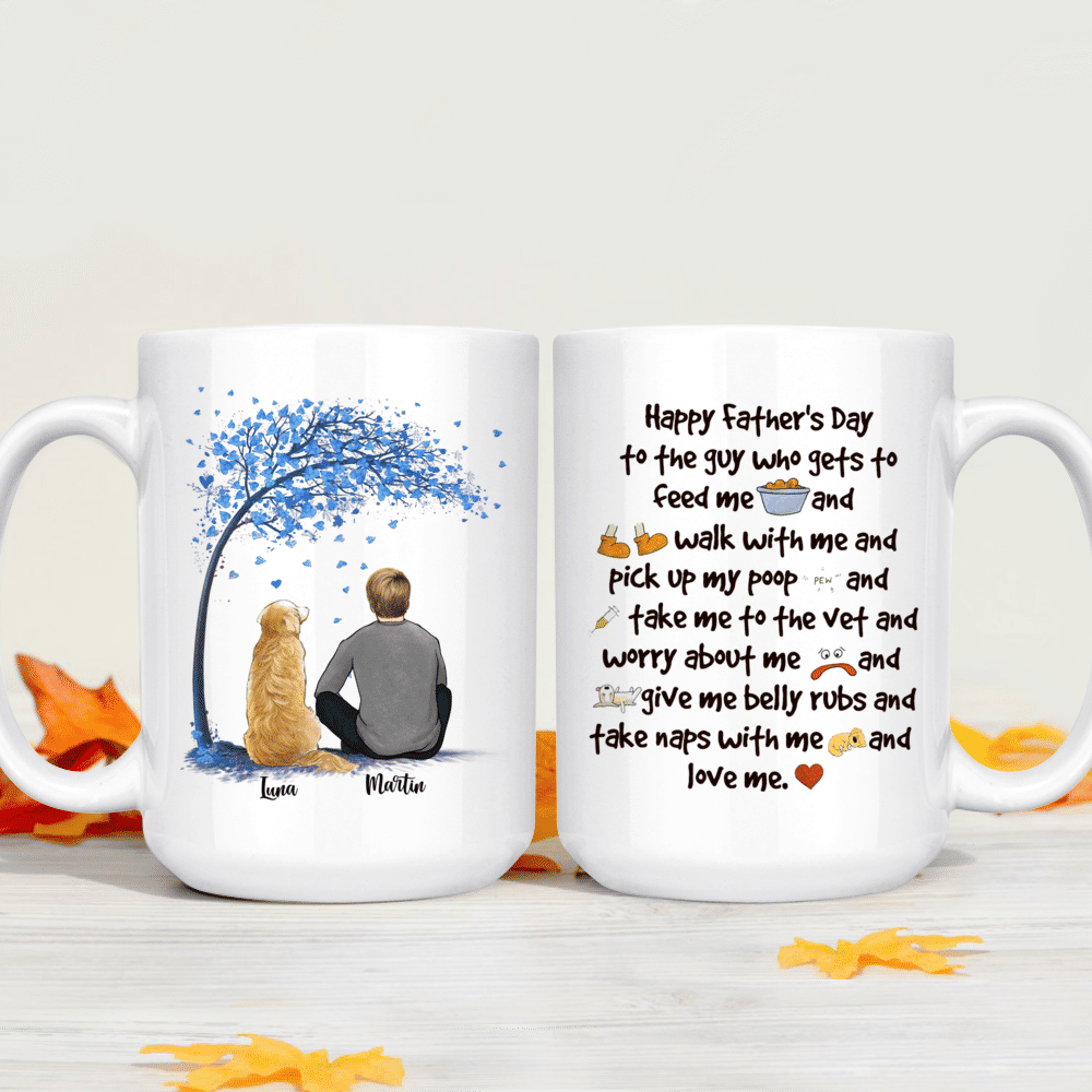 Man and Dogs - Happy Father's Day - Personalized Mug