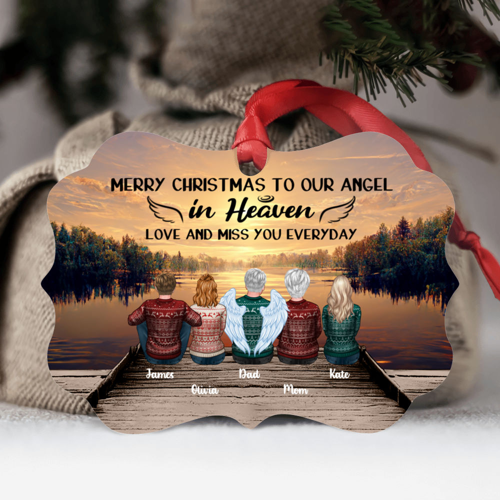 Memorial Christmas Ornament - Merry Christmas to Our Angel in Heaven (31253) Memorial, Christmas Gift For Family Member - Personalized Ornament