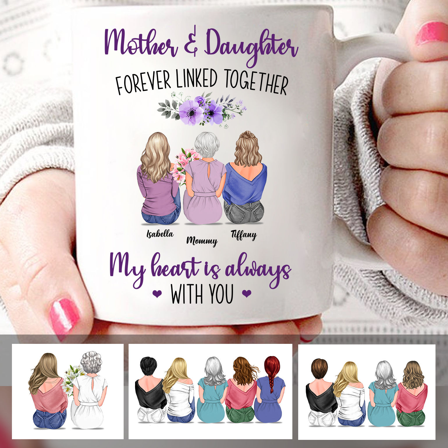 Mother &daughter forever linked together my heart is always with you