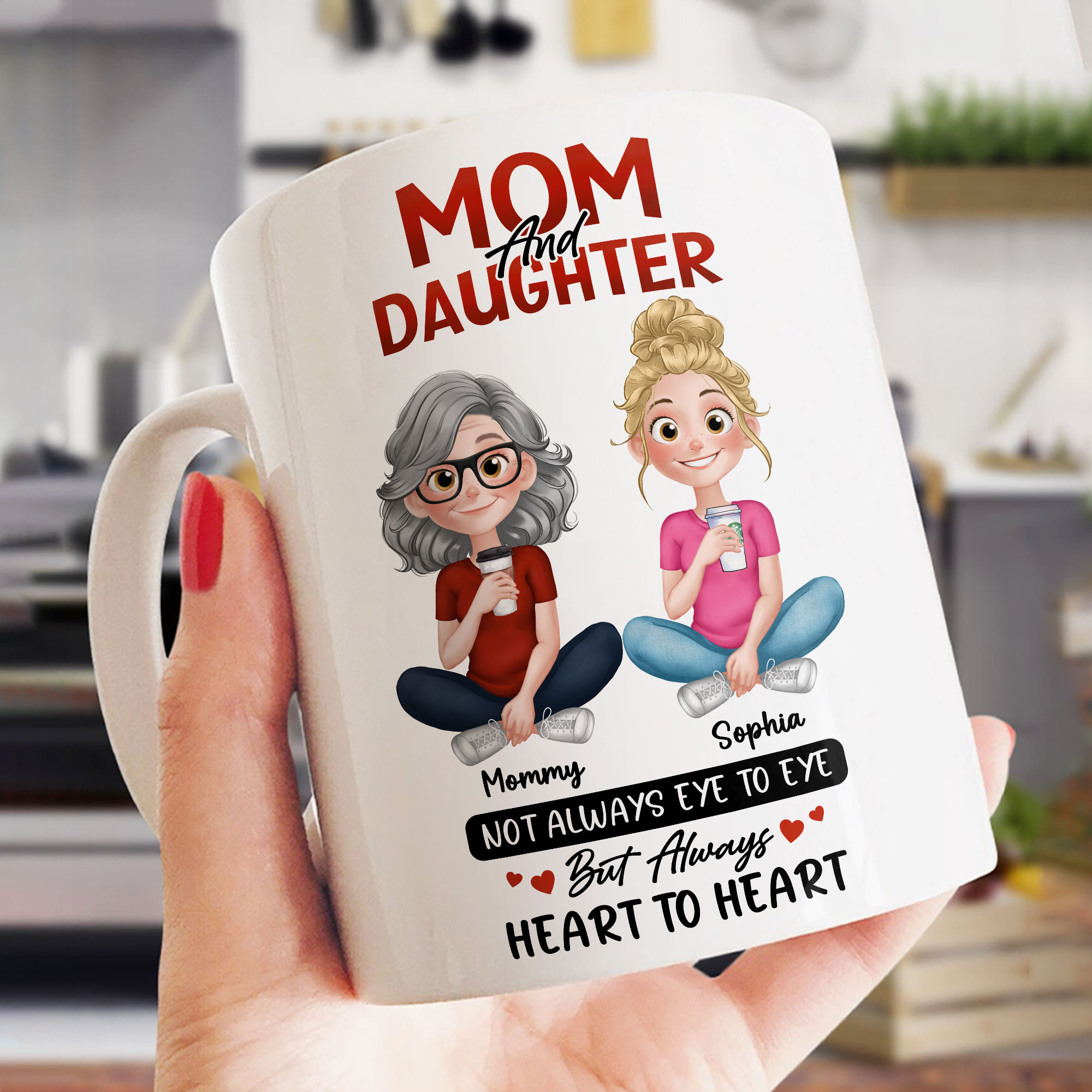 Mother's Day Gifts - Mom and Daughter Always Heartfelt - Happy Mother's Day - Personalized Mug - Personalized Mug