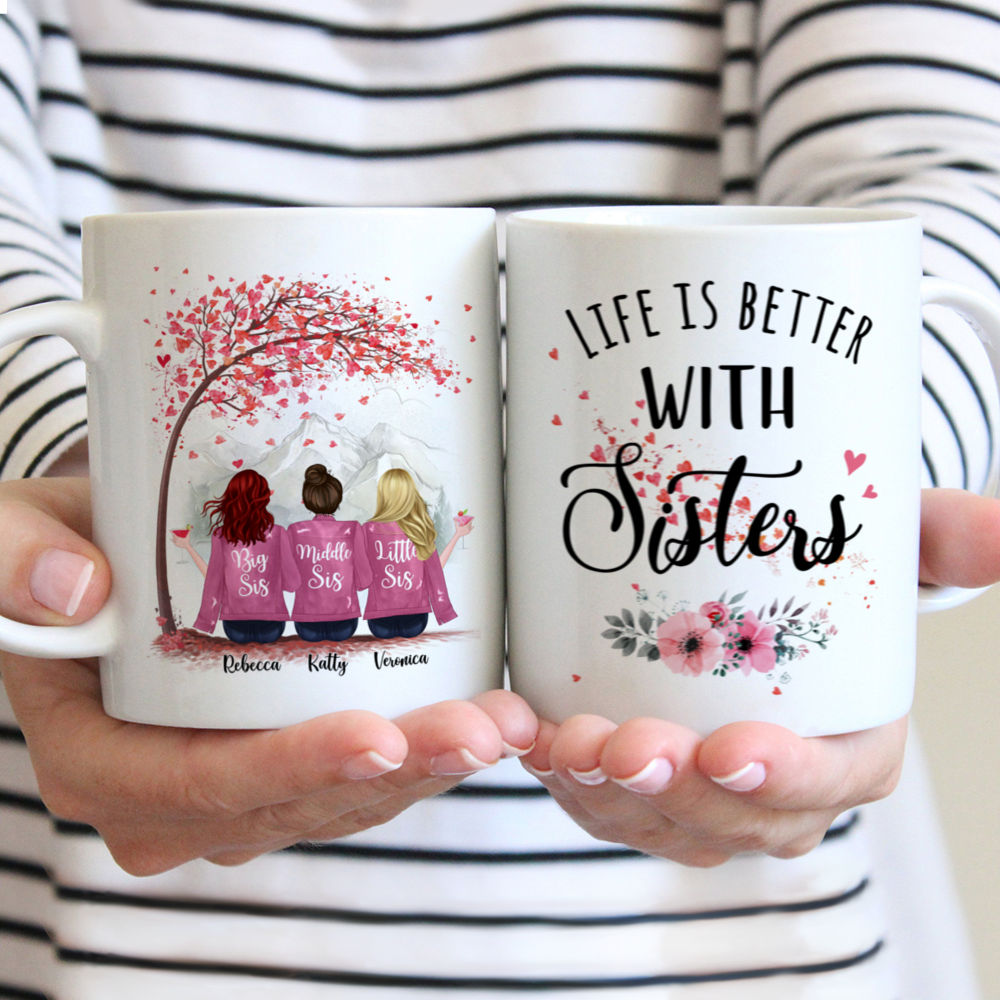 Personalized 6 Sisters Mug - Life Is Better With Sisters (Ver 1)