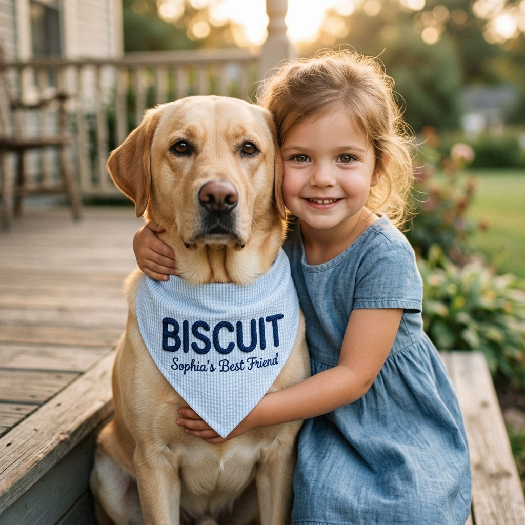 Personalized Best Friend Embroidered Dog Bandana