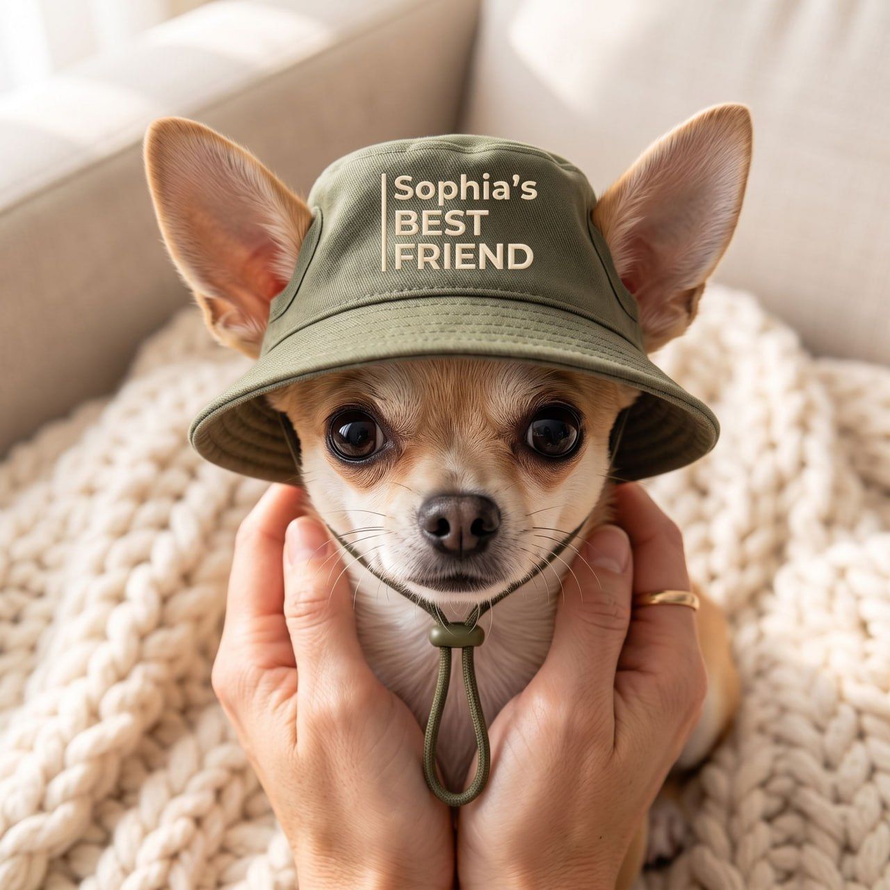 Personalized Dog Crown Bucket Hat | Custom Pet Gift