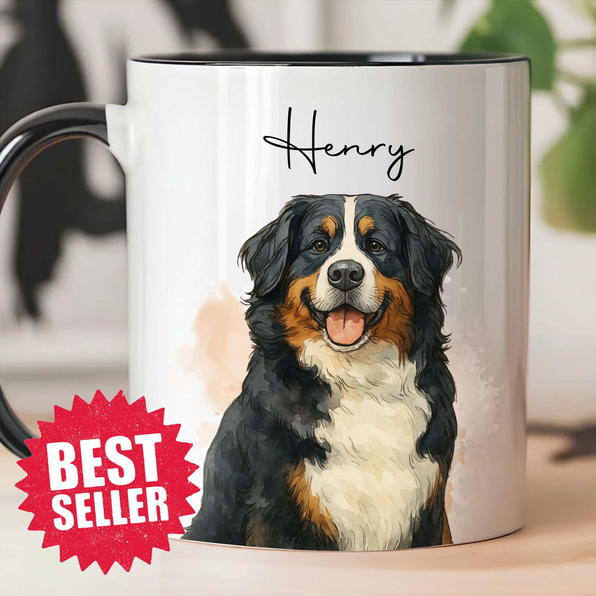 Custom Pet Mug - Personalized Dog Mug, Watercolor Pet Portrait, Dog Remembrance Gift, Custom Cat Mugs - Personalized Photo Printfull Mug