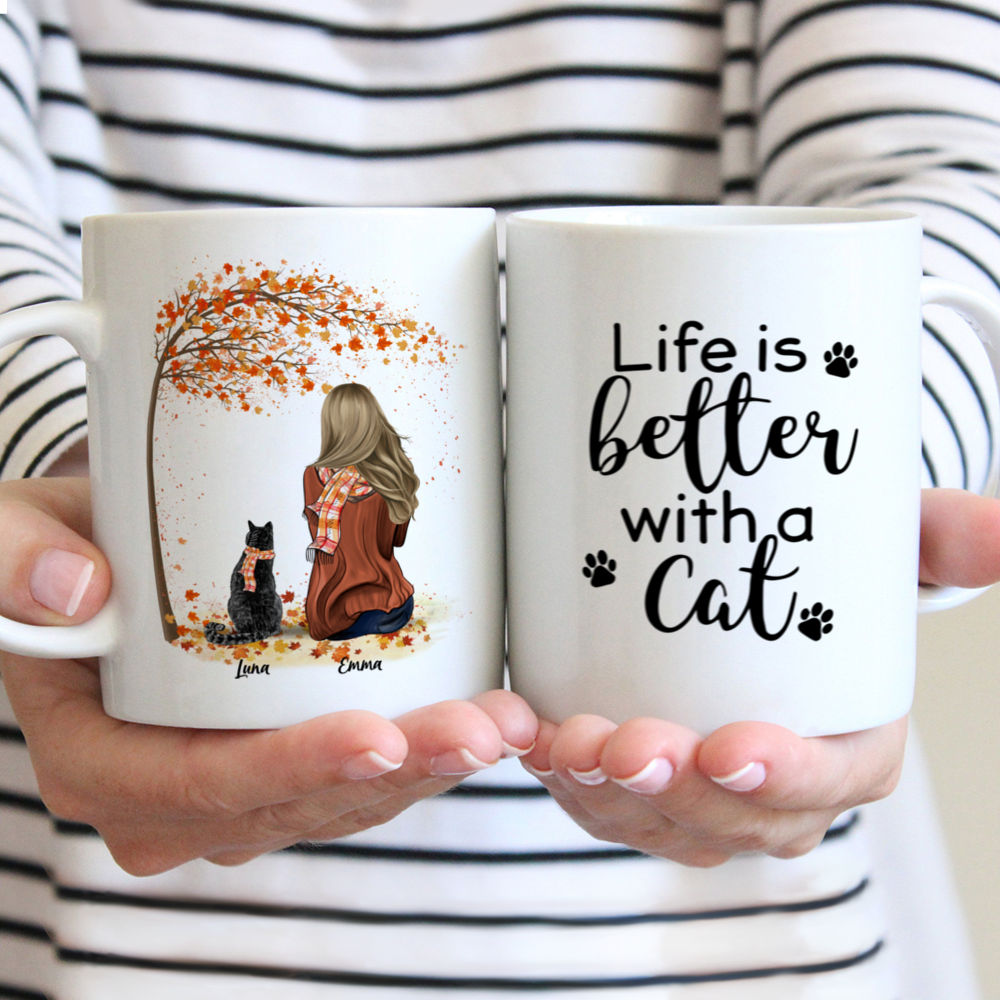 Personalized Mug - Life Is Better With A Cat Custom Cup | Gossby