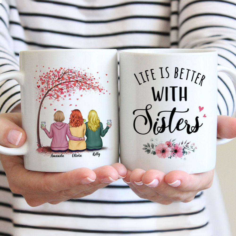 Personalized Mug - Life Is Better With Sisters (Version 2) | Gossby