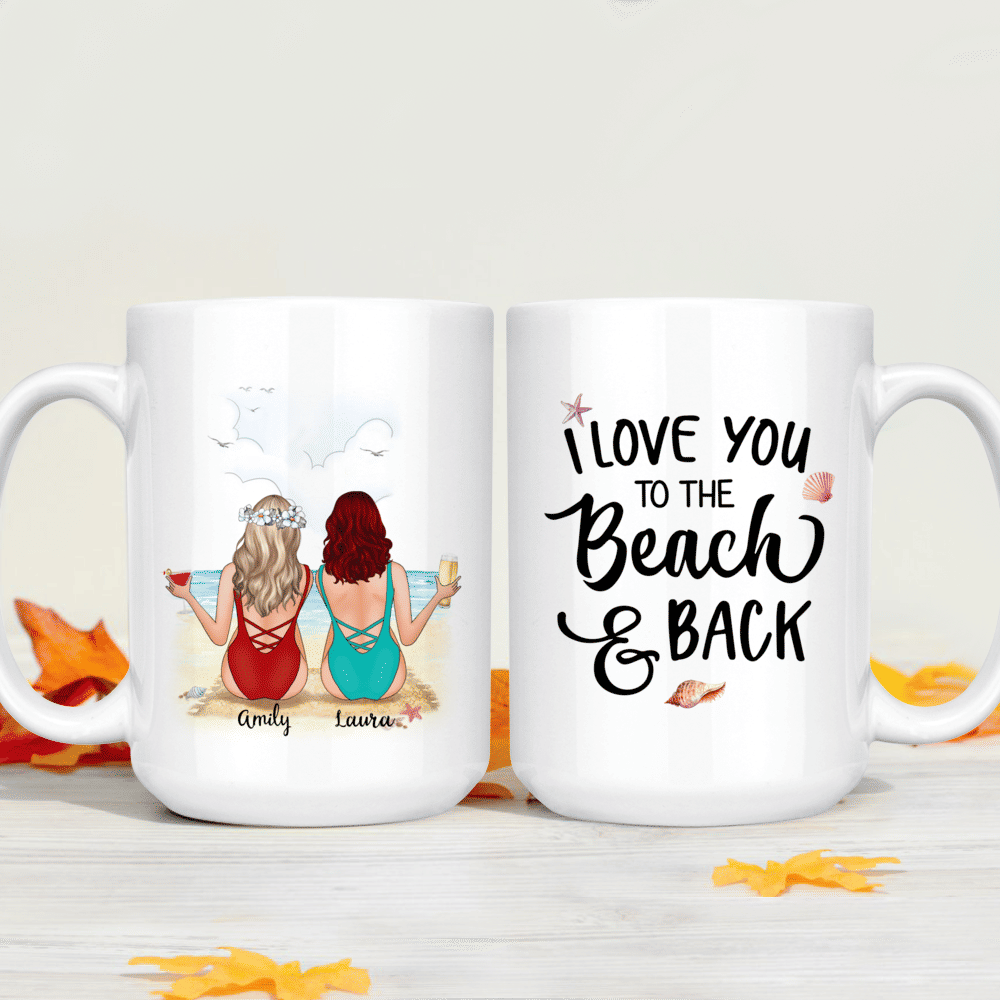 Beaches Girl Personalized Mugs - I Love You To The Beach And Back