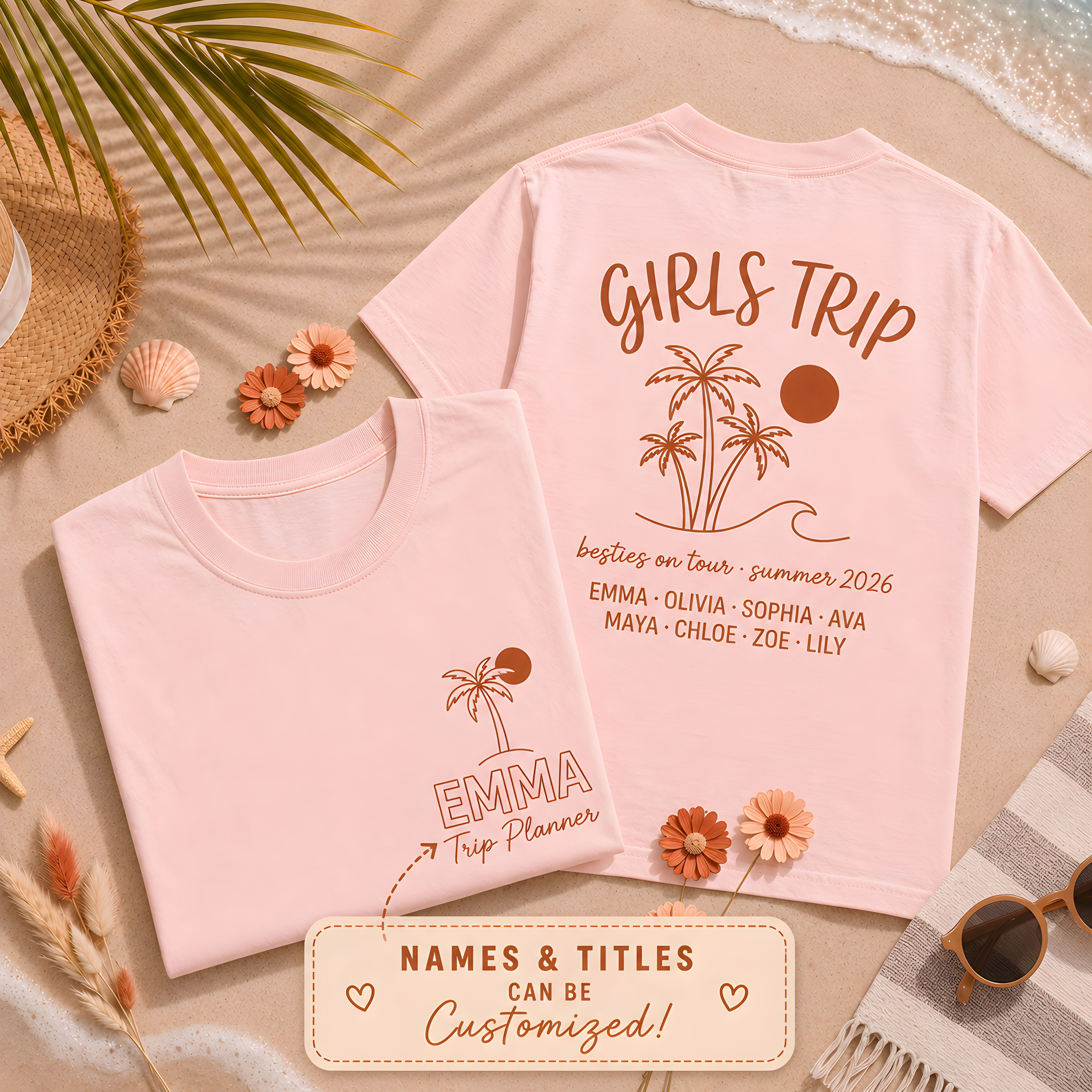 Personalized Name & Title Bestie T-Shirt Gift