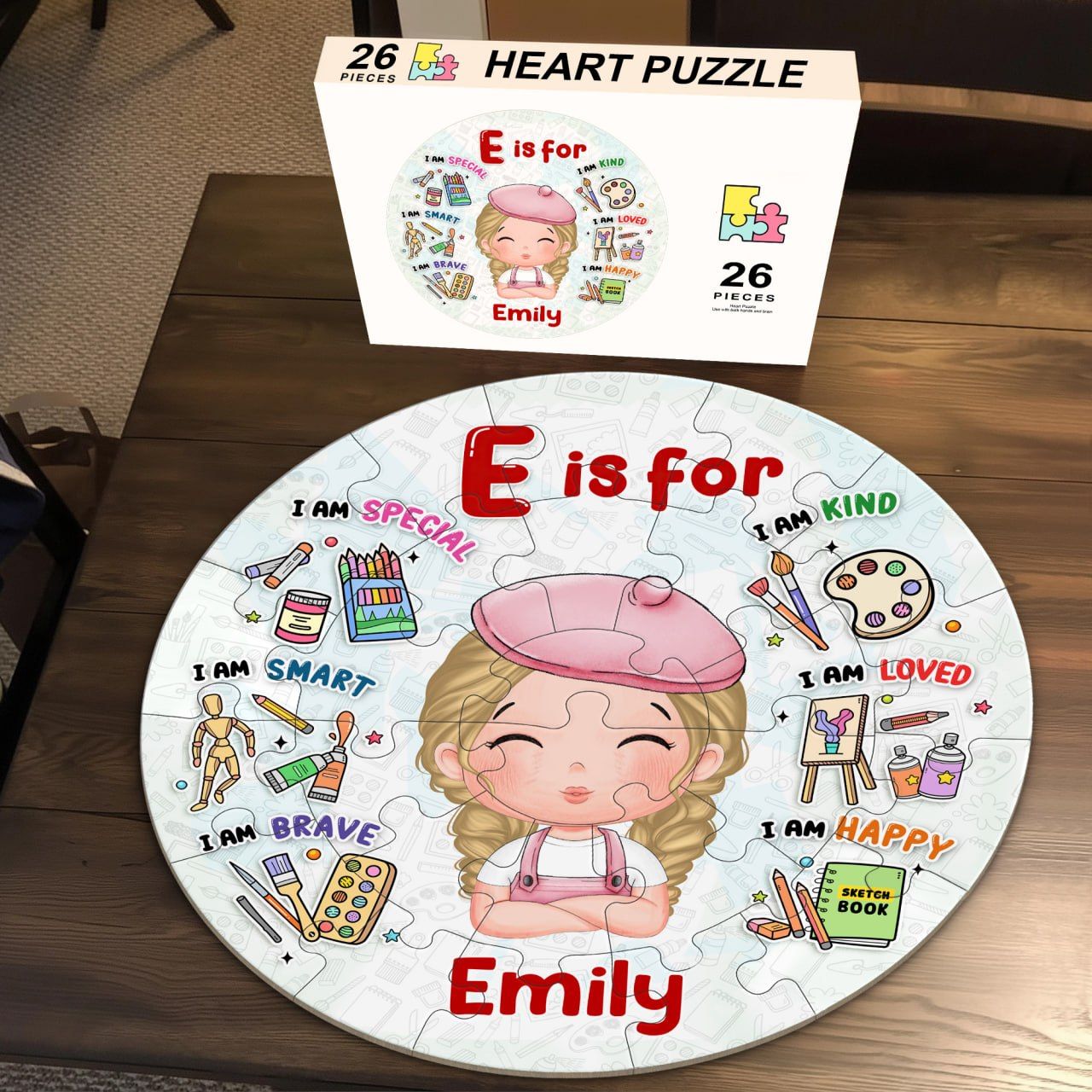 Personalized Set - Personalized Round Puzzle - My Dream Job Puzzle - Artist | Birthday Gift, Christmas Gift For Kids - Trendy 2026