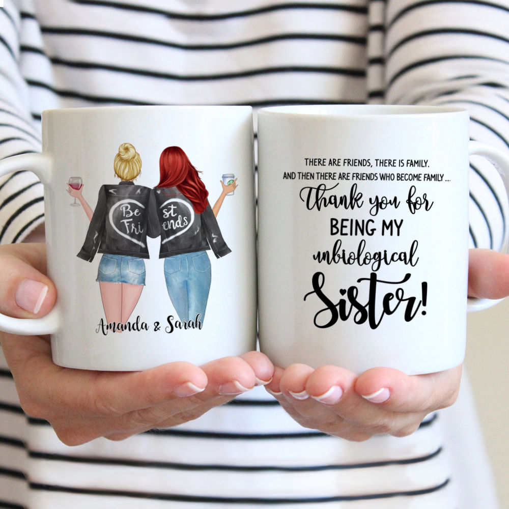 Thank you for being unbiological sister Personalized Best Friends Mug