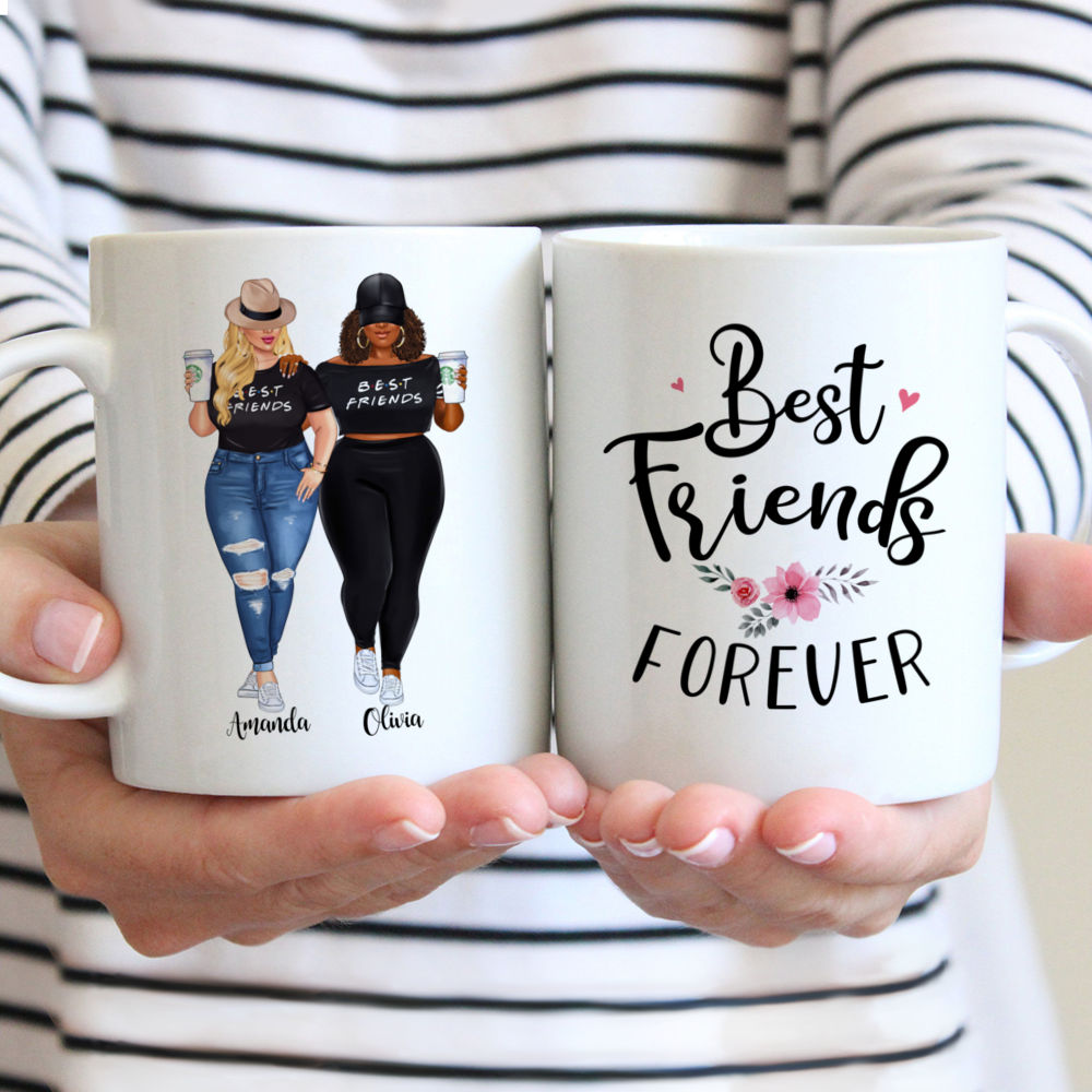 Topic - Personalized Mug - 2 Girls Fullbody - Best Friends Forever - Personalized Mug