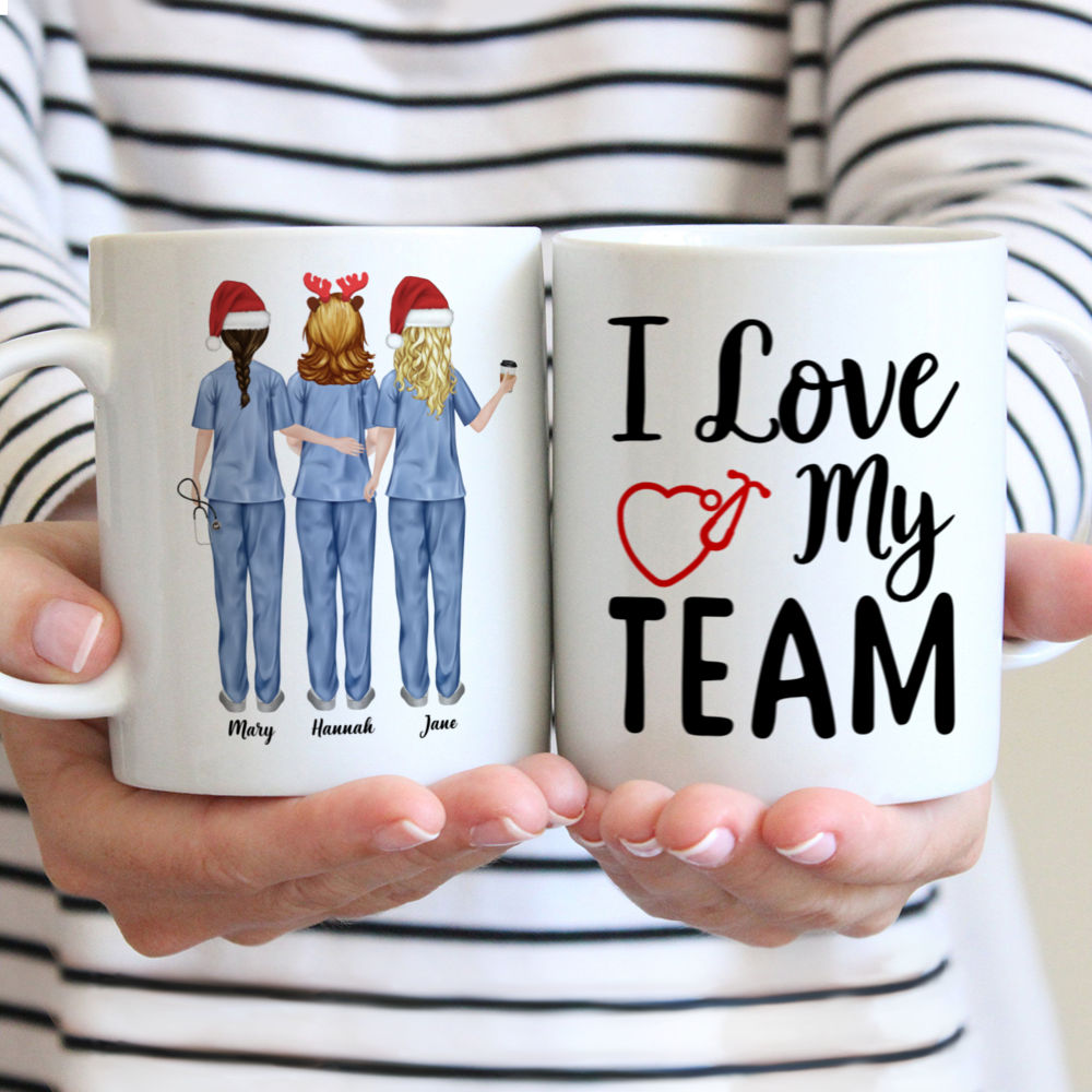 Up to 5 Nurses - I love my team - Personalized Mug